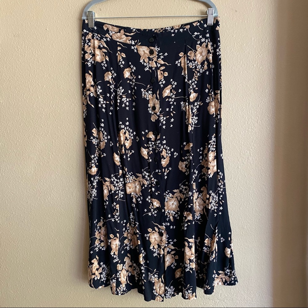 Prophecy Black Floral Maxi Skirt Size L